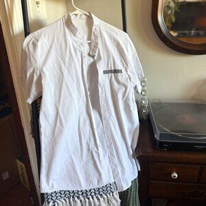 Lightweight White Collarless Shirt